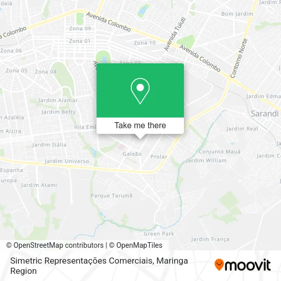 Simetric Representações Comerciais map