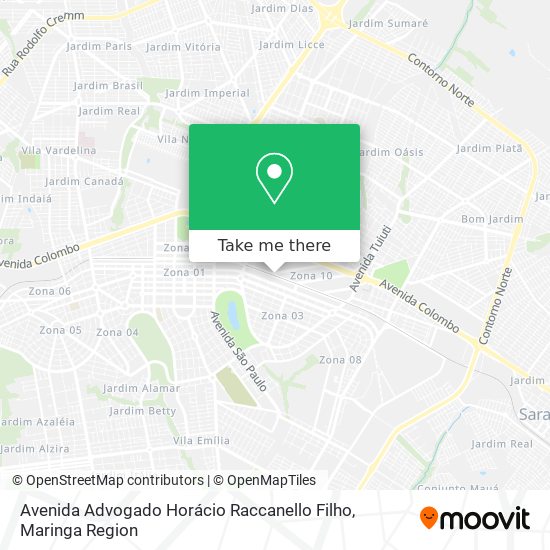 Mapa Avenida Advogado Horácio Raccanello Filho