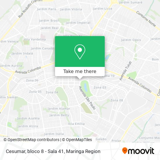 Cesumar, bloco 8 - Sala 41 map