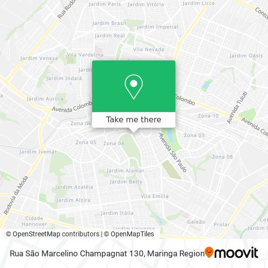 Mapa Rua São Marcelino Champagnat 130