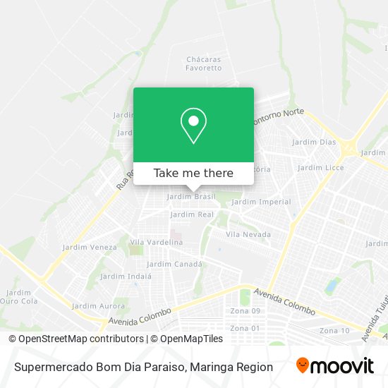 How to get to Supermercado Bom Dia Paraiso in Zona 48 by Bus?