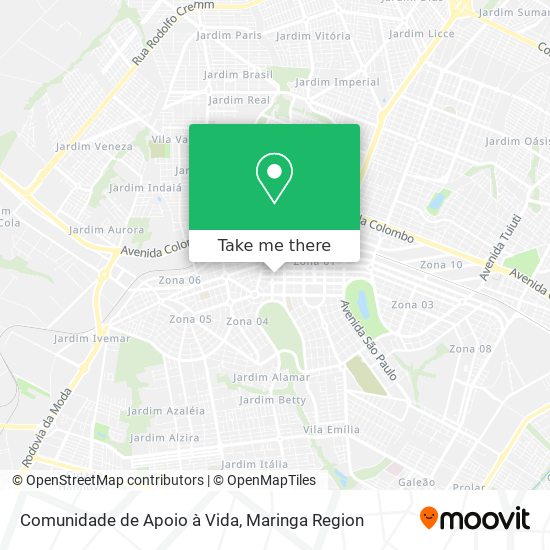 Comunidade de Apoio à Vida map