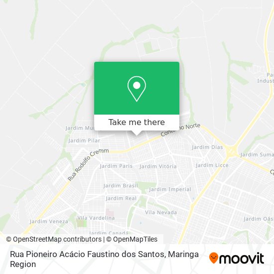 Mapa Rua Pioneiro Acácio Faustino dos Santos