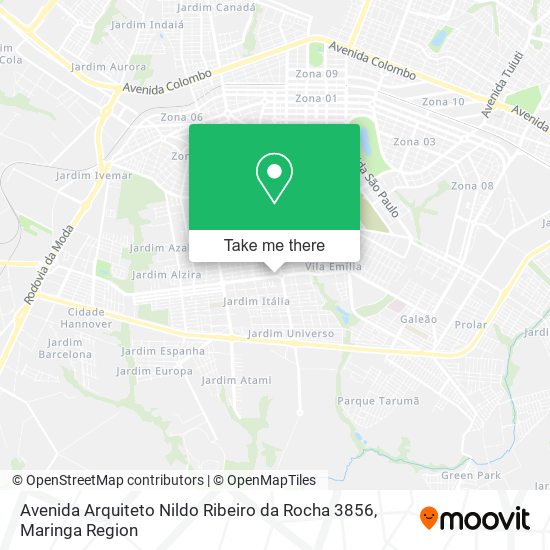 Mapa Avenida Arquiteto Nildo Ribeiro da Rocha 3856