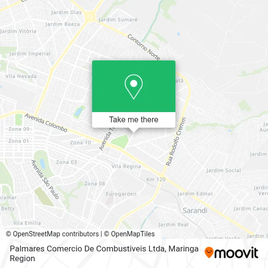 Palmares Comercio De Combustiveis Ltda map