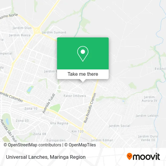 Universal Lanches map