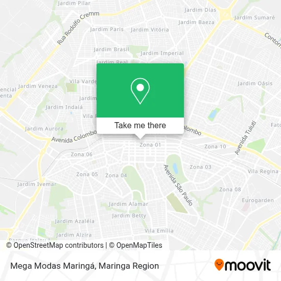 Mega Modas Maringá map
