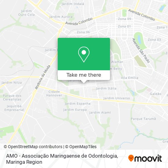 Mapa AMO - Associação Maringaense de Odontologia