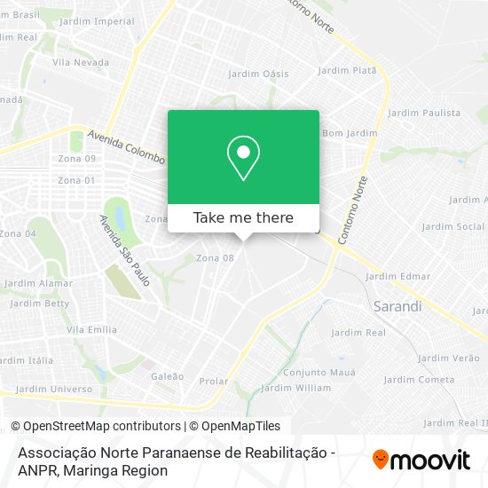 Mapa Associação Norte Paranaense de Reabilitação - ANPR