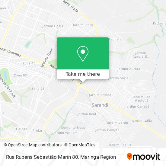 Mapa Rua Rubens Sebastião Marin 80