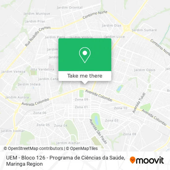 UEM - Bloco 126 - Programa de Ciências da Saúde map