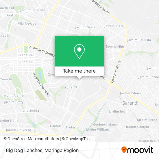 Mapa Big Dog Lanches