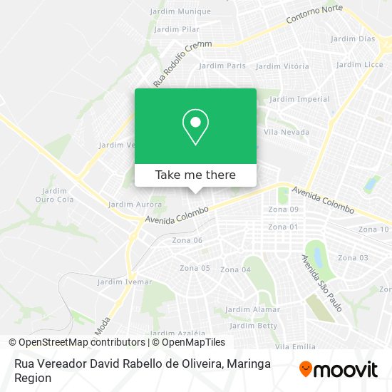 Rua Vereador David Rabello de Oliveira map