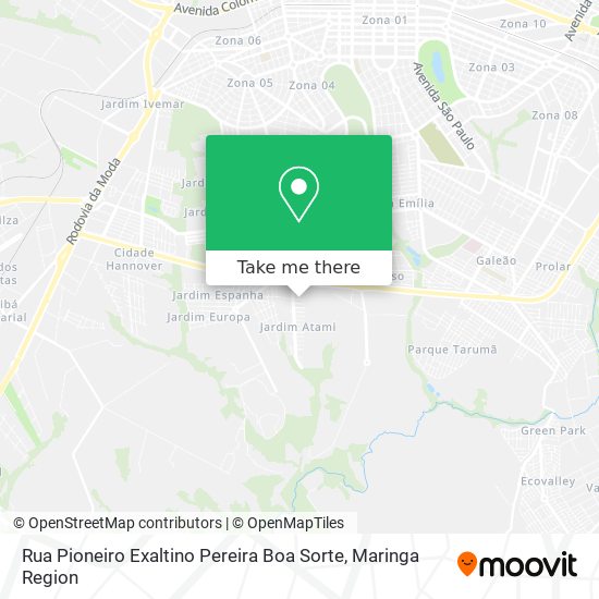 Mapa Rua Pioneiro Exaltino Pereira Boa Sorte