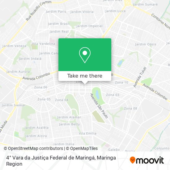 Mapa 4° Vara da Justiça Federal de Maringá