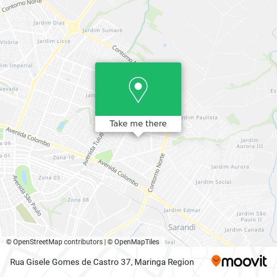 Mapa Rua Gisele Gomes de Castro 37