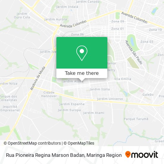 Mapa Rua Pioneira Regina Marson Badan