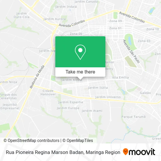 Rua Pioneira Regina Marson Badan map