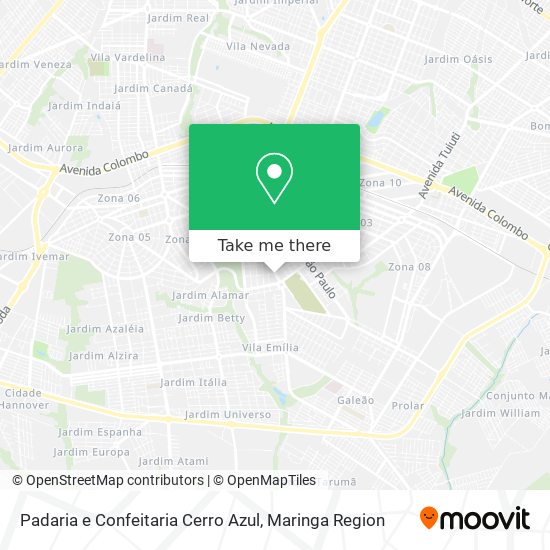 Padaria e Confeitaria Cerro Azul map