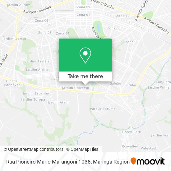 Mapa Rua Pioneiro Mário Marangoni 1038