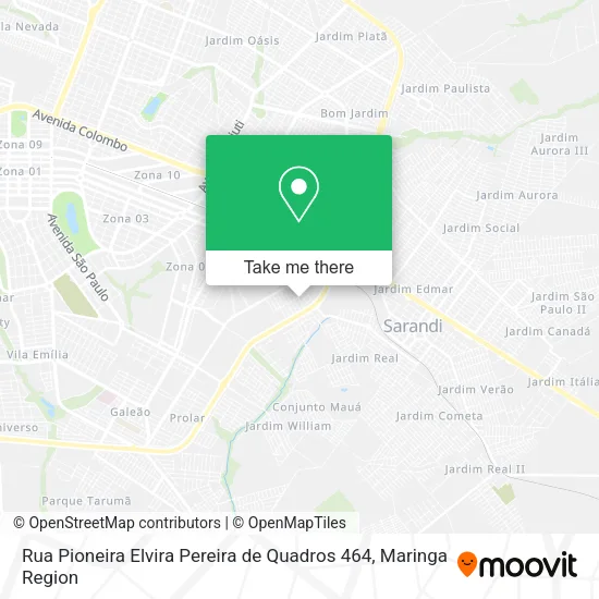 Rua Pioneira Elvira Pereira de Quadros 464 map