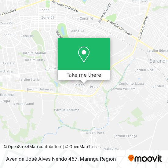 Mapa Avenida José Alves Nendo 467