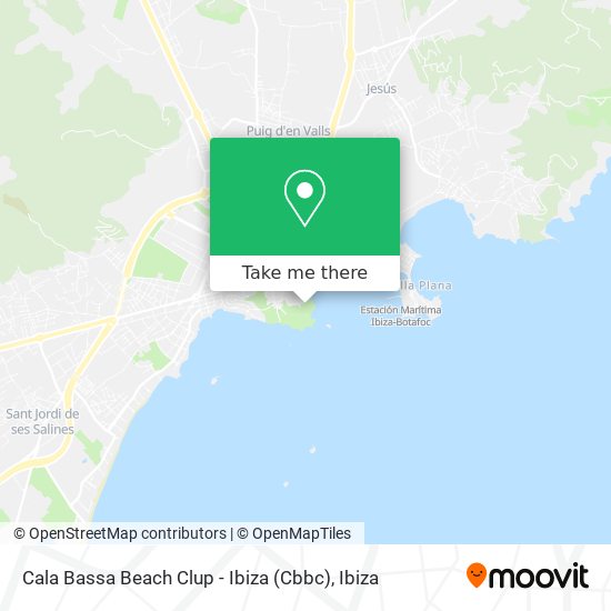 mapa Cala Bassa Beach Clup - Ibiza (Cbbc)