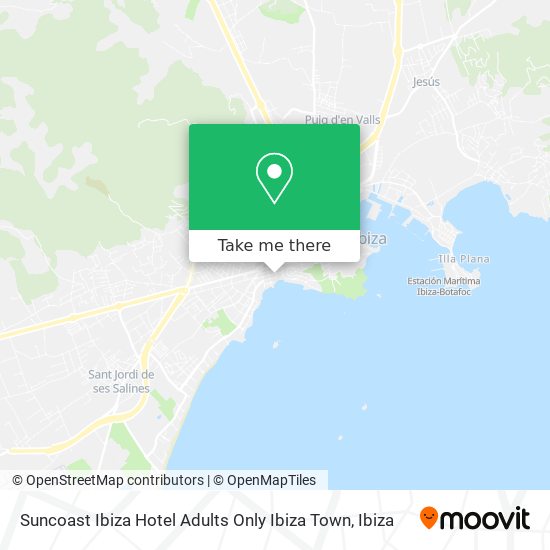 Suncoast Ibiza Hotel Adults Only Ibiza Town map