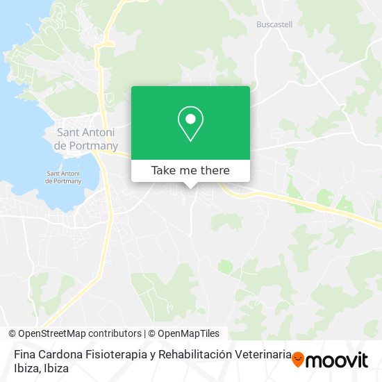 mapa Fina Cardona Fisioterapia y Rehabilitación Veterinaria Ibiza