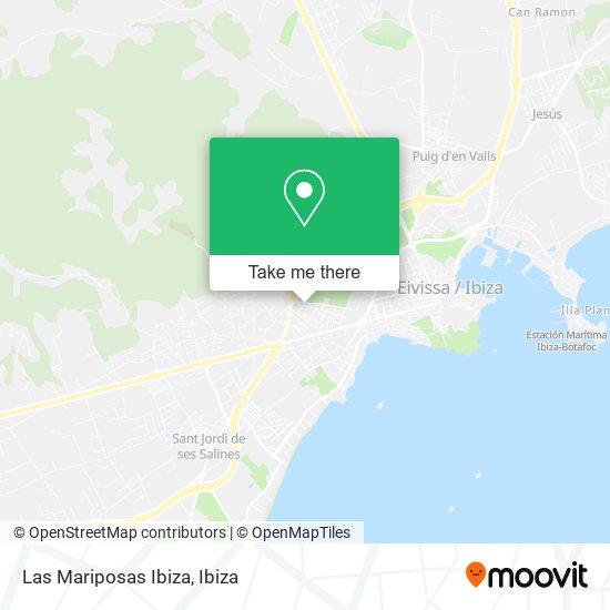 Las Mariposas Ibiza map