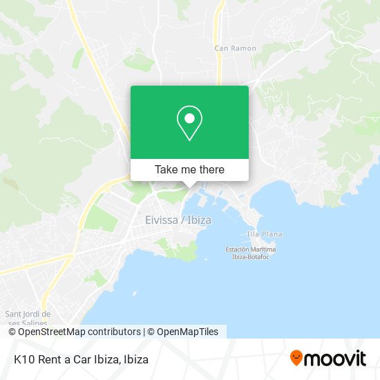 K10 Rent a Car Ibiza map