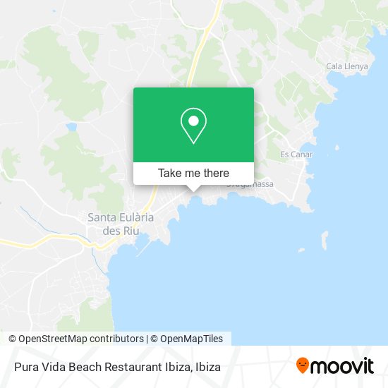 Pura Vida Beach Restaurant Ibiza map