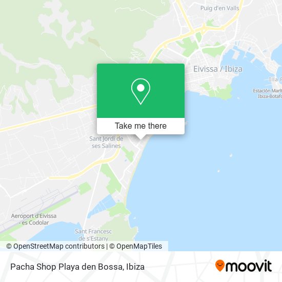 Pacha Shop Playa den Bossa map