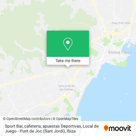 Sport Bar, cafetería, apuestas Deportivas, Local de Juego - Punt de Joc (Sant Jordi) map