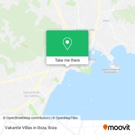 mapa Vakantie Villas in Ibiza