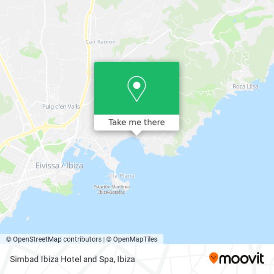Simbad Ibiza Hotel and Spa map