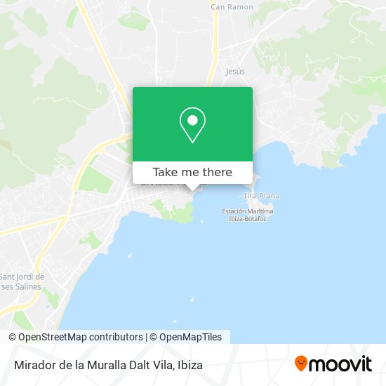 mapa Mirador de la Muralla Dalt Vila