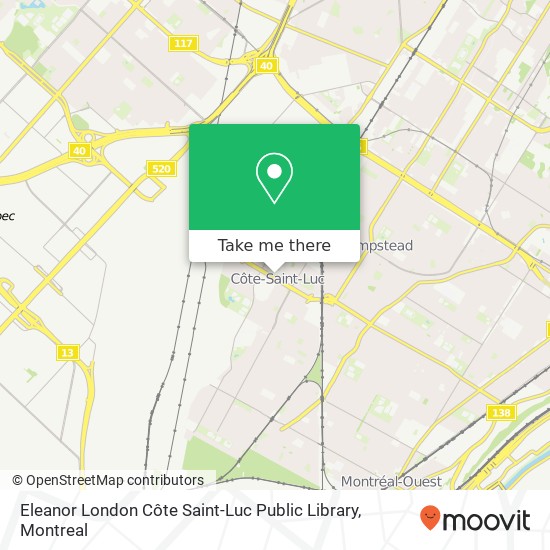 Eleanor London Côte Saint-Luc Public Library map