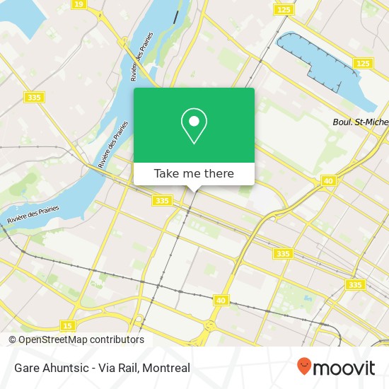 Gare Ahuntsic - Via Rail map