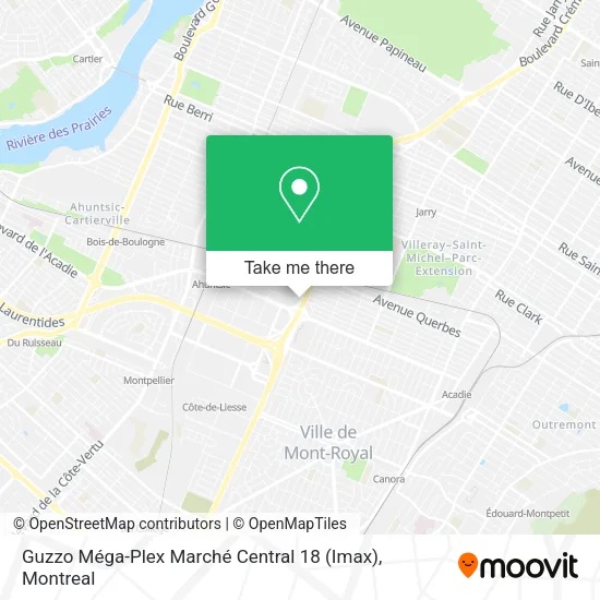 Guzzo Méga-Plex Marché Central 18 (Imax) map