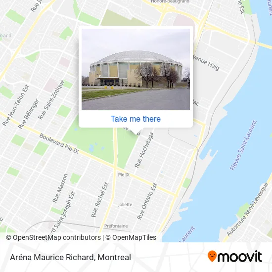 Aréna Maurice Richard map