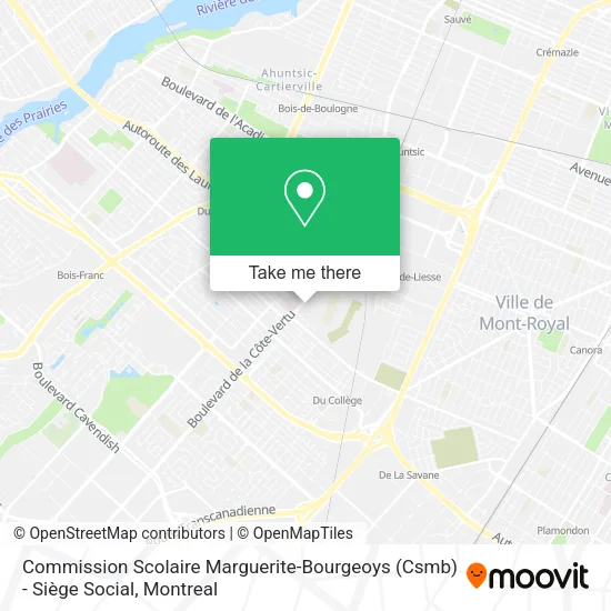 Commission Scolaire Marguerite-Bourgeoys (Csmb) - Siège Social map