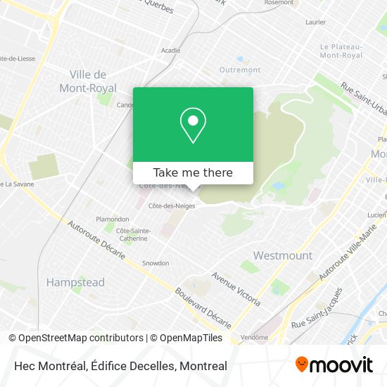 Hec Montréal, Édifice Decelles map