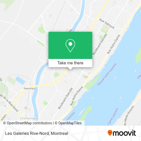 Les Galeries Rive-Nord map