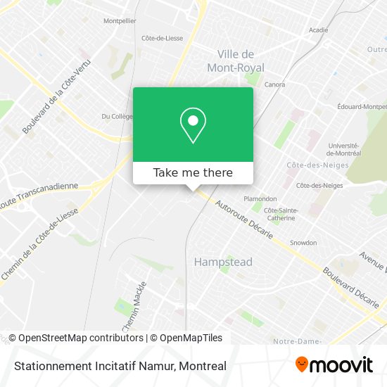 Stationnement Incitatif Namur map