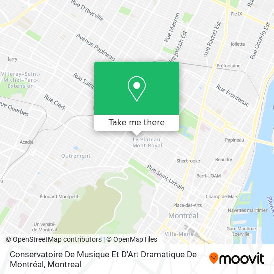 Conservatoire De Musique Et D'Art Dramatique De Montréal map