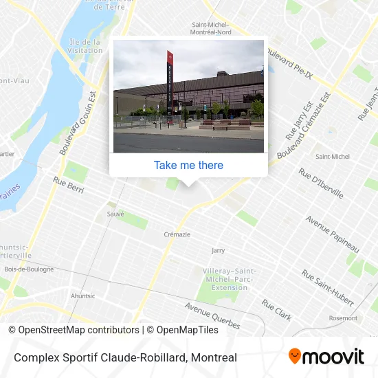 Complex Sportif Claude-Robillard map