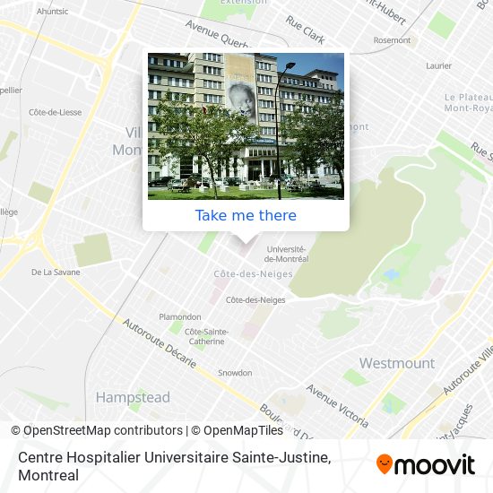 Centre Hospitalier Universitaire Sainte-Justine map