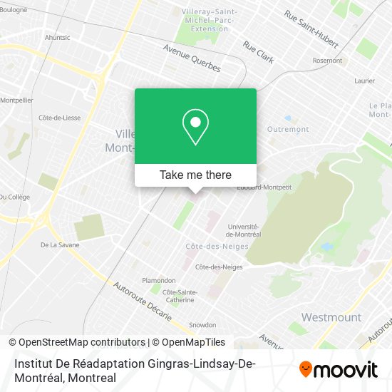 Institut De Réadaptation Gingras-Lindsay-De-Montréal map