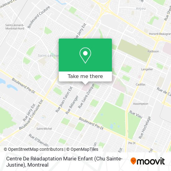 Centre De Réadaptation Marie Enfant (Chu Sainte-Justine) map